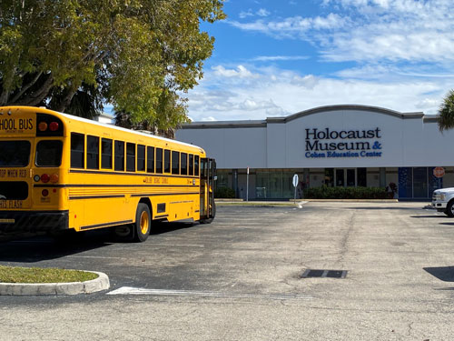 School Bus in front of the Museum